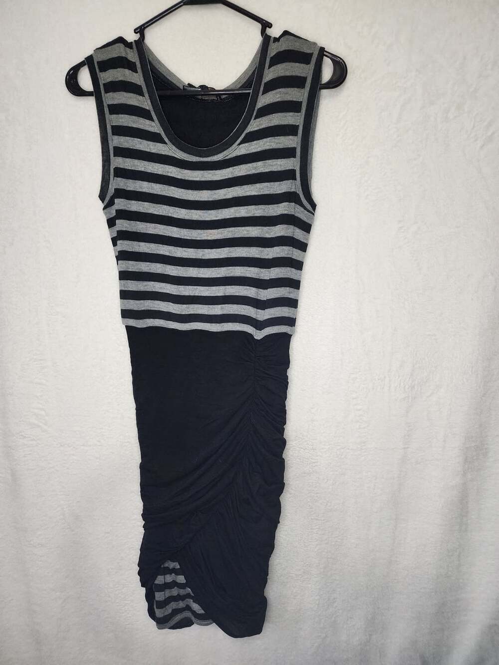 BCBGMaxAzria Joey Dress Size XXS Black Heather Grey Striped Jersey Knit